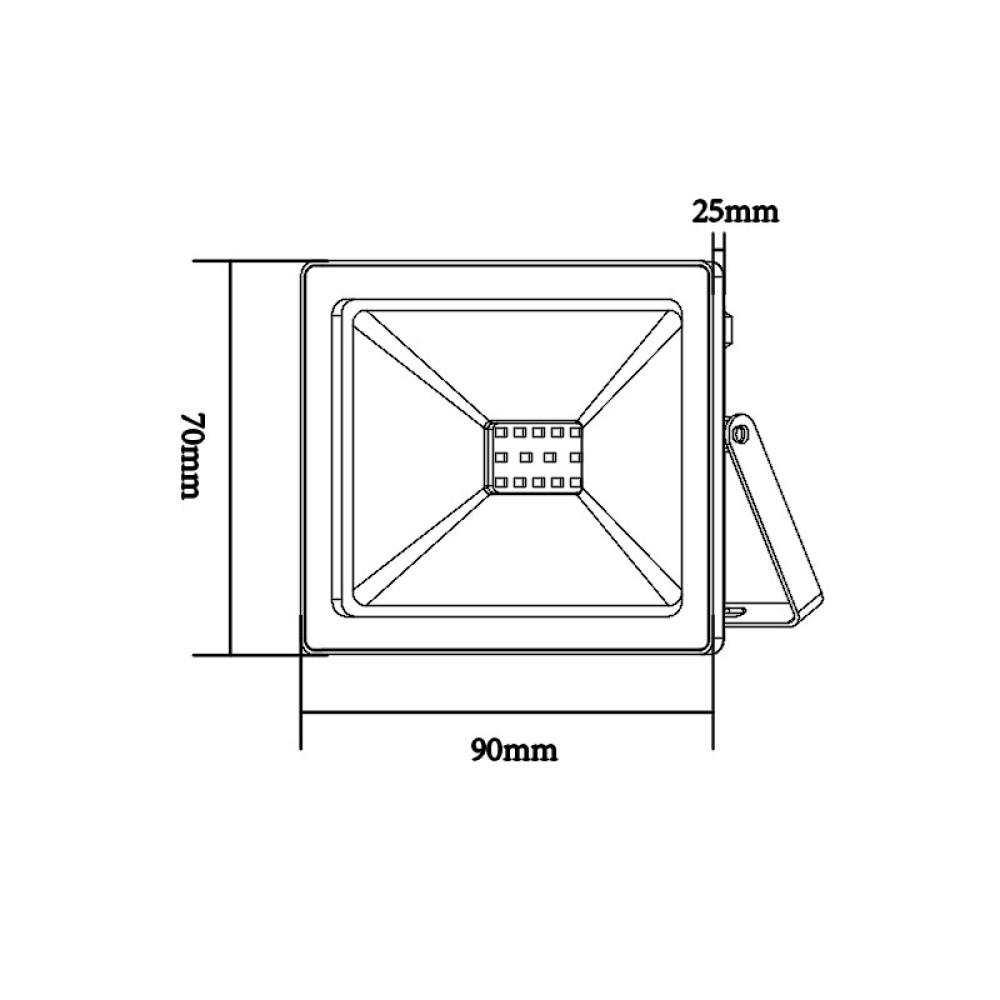LED SMD ΠΡΟΒΟΛΕΑΣ 230V AC 10W 6000K 880LM IP66 Ra80 ΜΑΥΡΟ