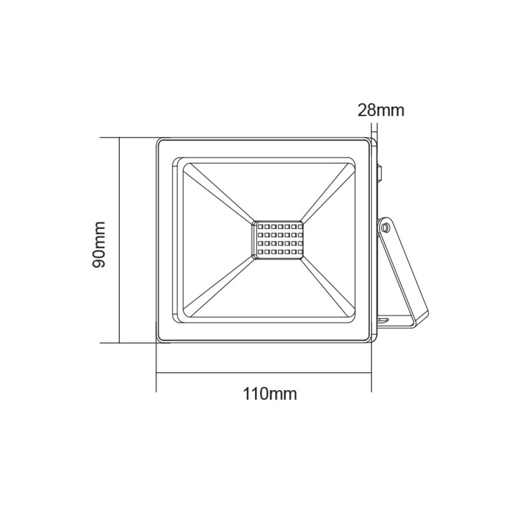 LED SMD ΠΡΟΒΟΛΕΑΣ 230V AC 20W ΜΠΛΕ IP66 ΜΑΥΡΟ