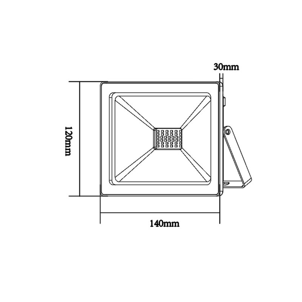 LED SMD ΠΡΟΒΟΛΕΑΣ 230V AC 30W 6000K 2650LM IP66 Ra80 ΜΑΥΡΟ
