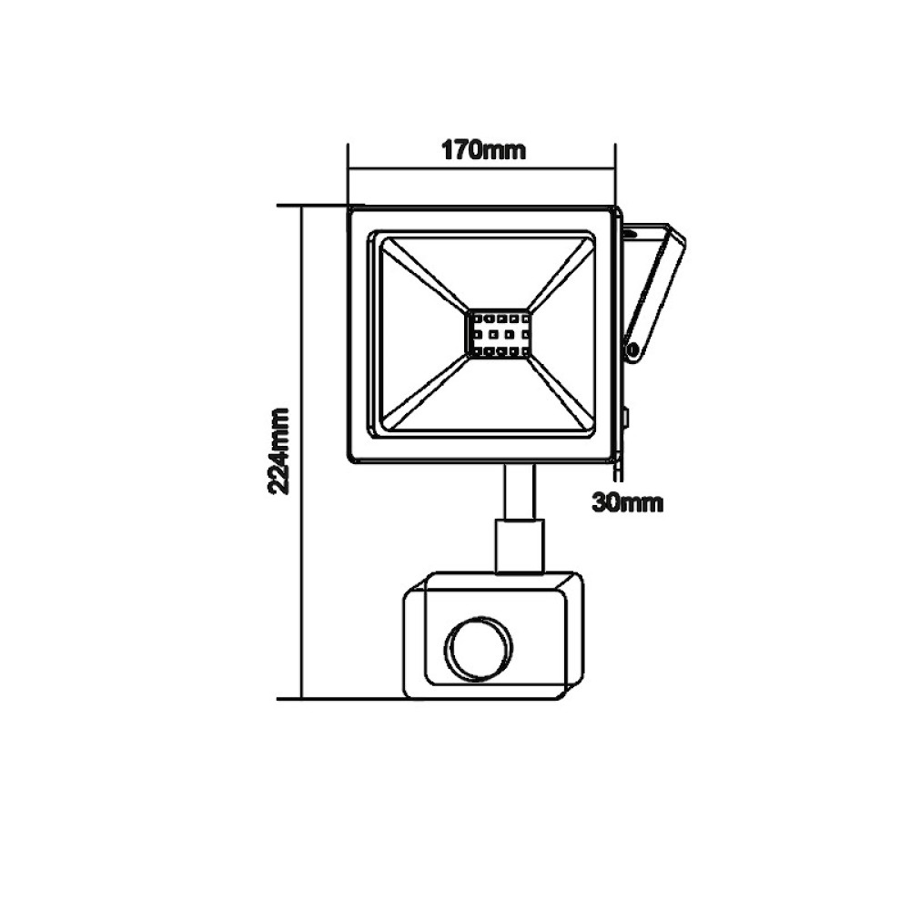 LED SMD ΠΡΟΒΟΛΕΑΣ 230V AC 50W 3000K 4000LM IP66 Ra80 ΜΑΥΡΟ