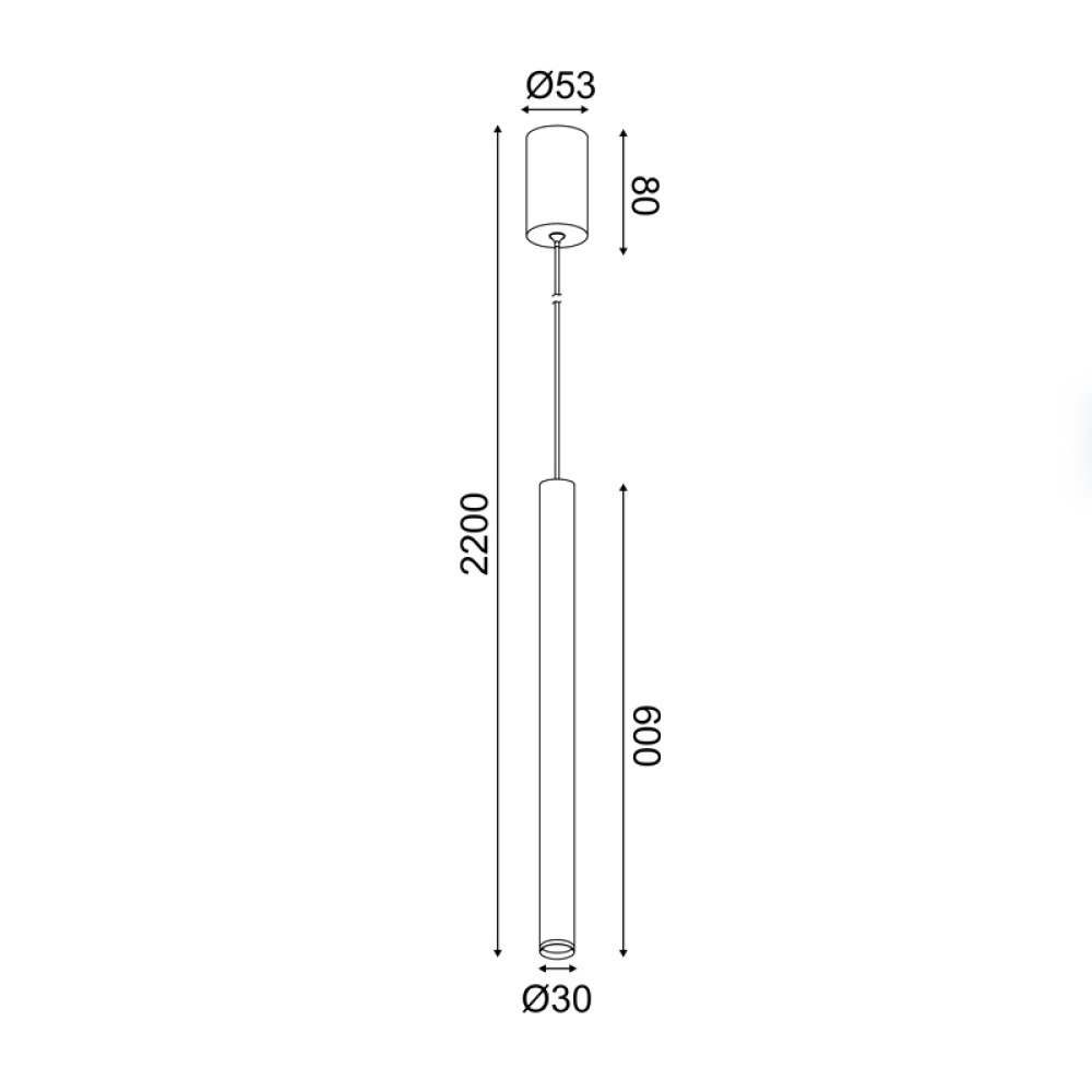 ΚΡΕΜΑΣΤΟ Φ/Σ LED 5W 3000K 400LM FINO ΛΕΥΚΟ ΜΕΤ/ΚΟ IP20 D3XD5,3XH220CM