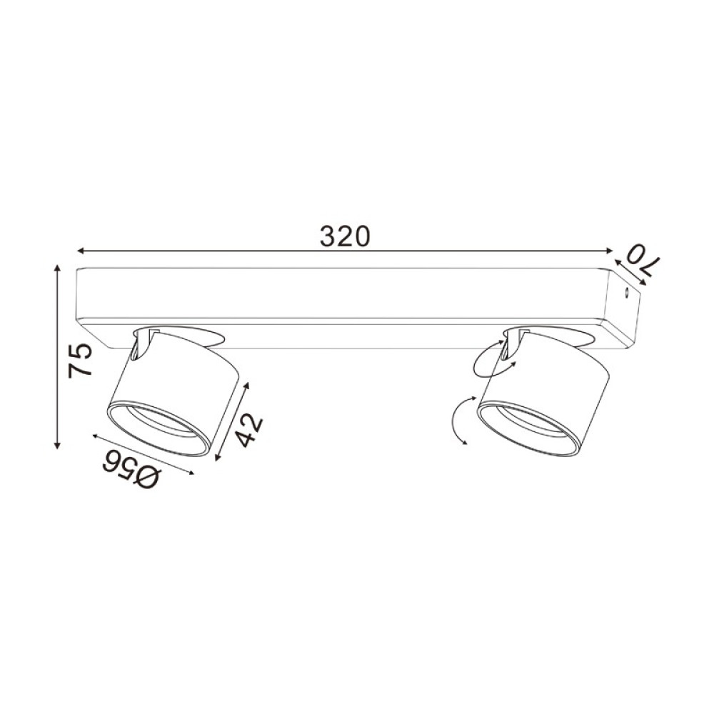 ΕΠΙΤΟΙΧΟ Φ/Σ LED 10W COB 80° 3000K 800LM ΛΕΥΚΟ ΑΛΟΥΜΙΝΙΟ 32X7XH7,5CM PLUTO