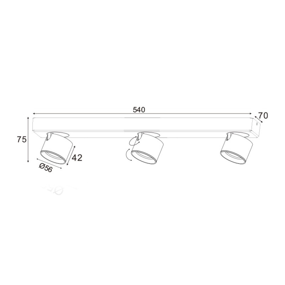 NETTO ΦΩΤΙΣΤΙΚΟ ΟΡΟΦΗΣ ΑmmΩΔΕΣ ΓΚΡΙ ΑΛΟΥΜΙΝΙΟ LED 15W 3000K 1200Lm IP20 540Χ75MM