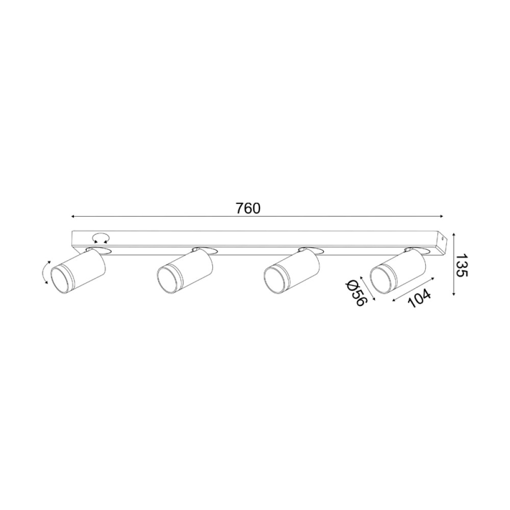 ΕΠΙΤΟΙΧΟ Φ/Σ 4XGU10 DIVINO ΛΕΥΚΟ ΑΛΟΥΜΙΝΙΟ IP20 76X7X13,5CM