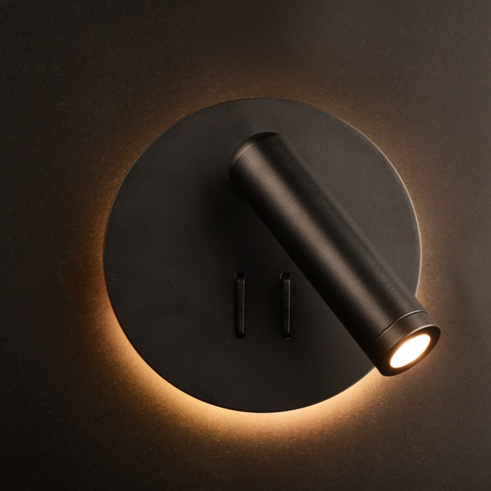 ZEUS-ΦΩΤΙΣΤΙΚΟ ΟΡΟΦΗΣ ΜΑΥΡΟ ΜΕΤΑΛΛΙΚΟ LED 3+4W 3000K 280LM IP20 D13,5X7CM