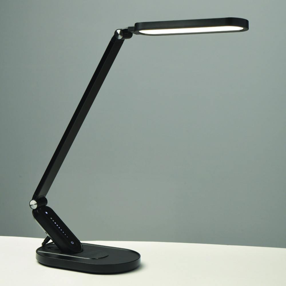 ΕΠΙΤΡΑΠΕΖΙΟ Φ/Σ LED 10W 800LM FRITZ ΜΑΥΡΟ CCT+DIMMABLE+TOUCH SWITCH+USB CHARGER