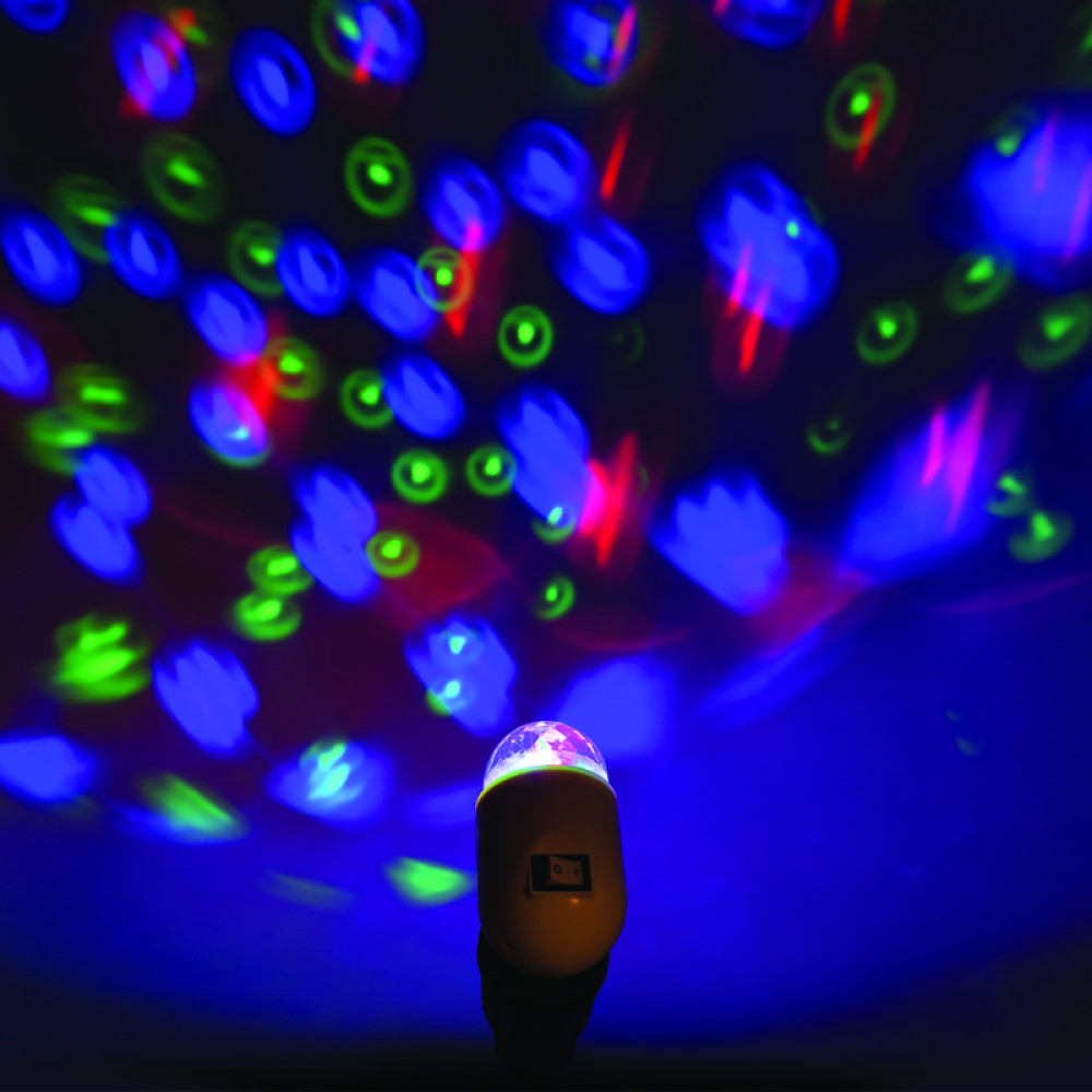 LED ΜΙΝΙ DISCO ΜΠΑΛΑ ΠΡΙΖΑΣ 3W RGB ΛΕΥΚΟ ΠΛΑΣΤΙΚΟ 230V IP20