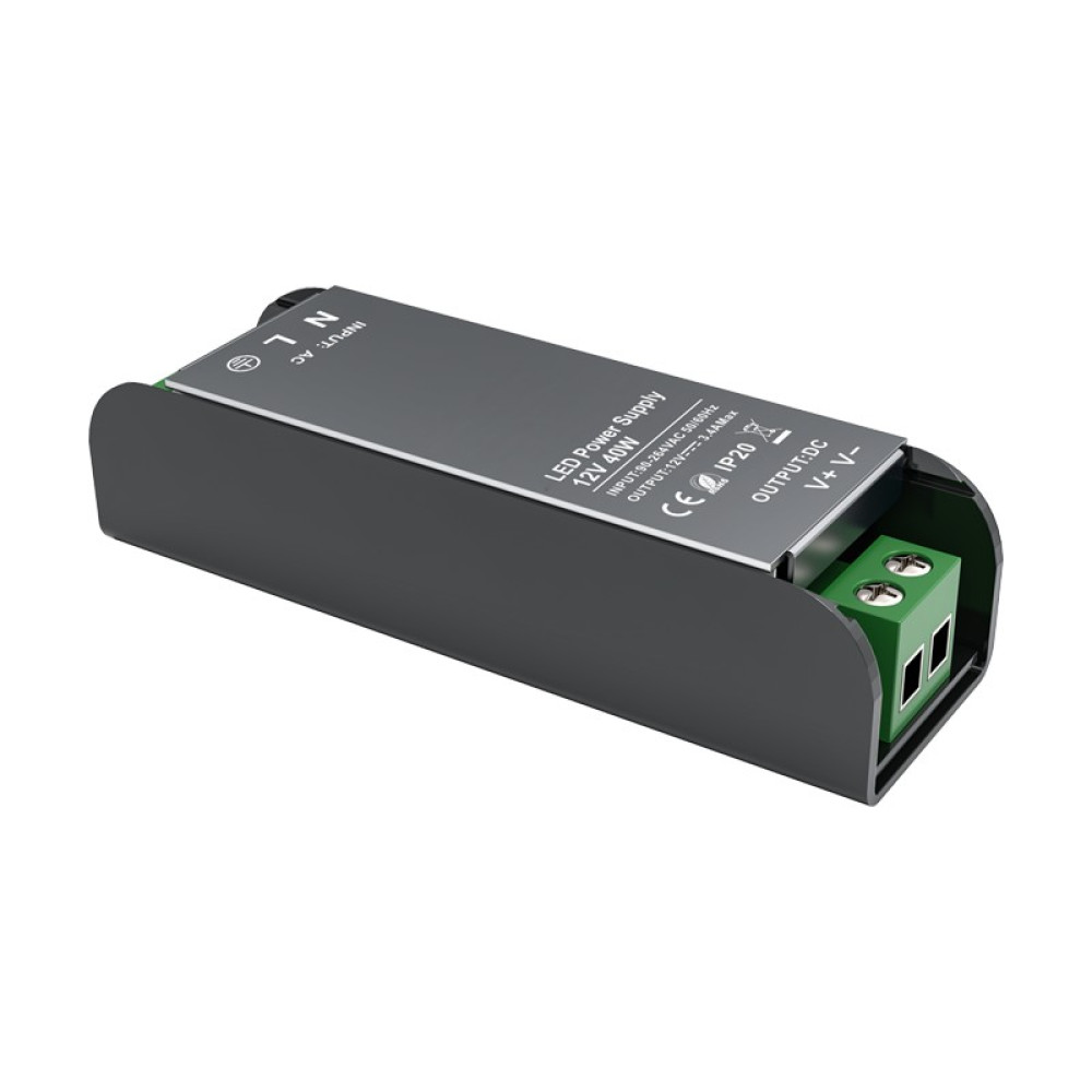 LED CV ΜΕΤΑΛΛΙΚΟ DRIVER 230V AC- 12V DC 40W 3,3A IP20 5YRS