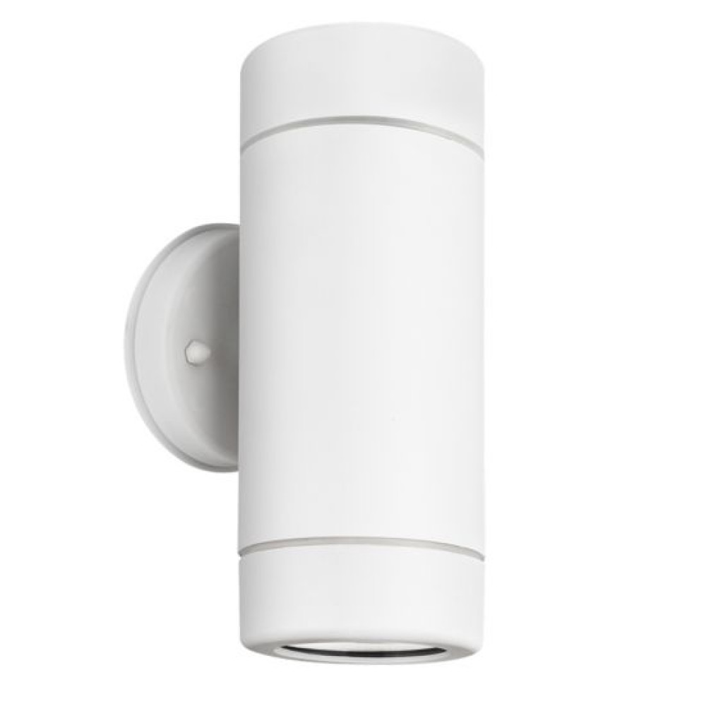 ΣΠΟΤ ΤΟΙΧΟΥ 2 ΔΕΣΜΕΩΝ ΛΕΥΚΟ ΣΥΜΒΑΤΙΚΟ 2xGU10 &amp; LED 3W IP65 60x80x170mm