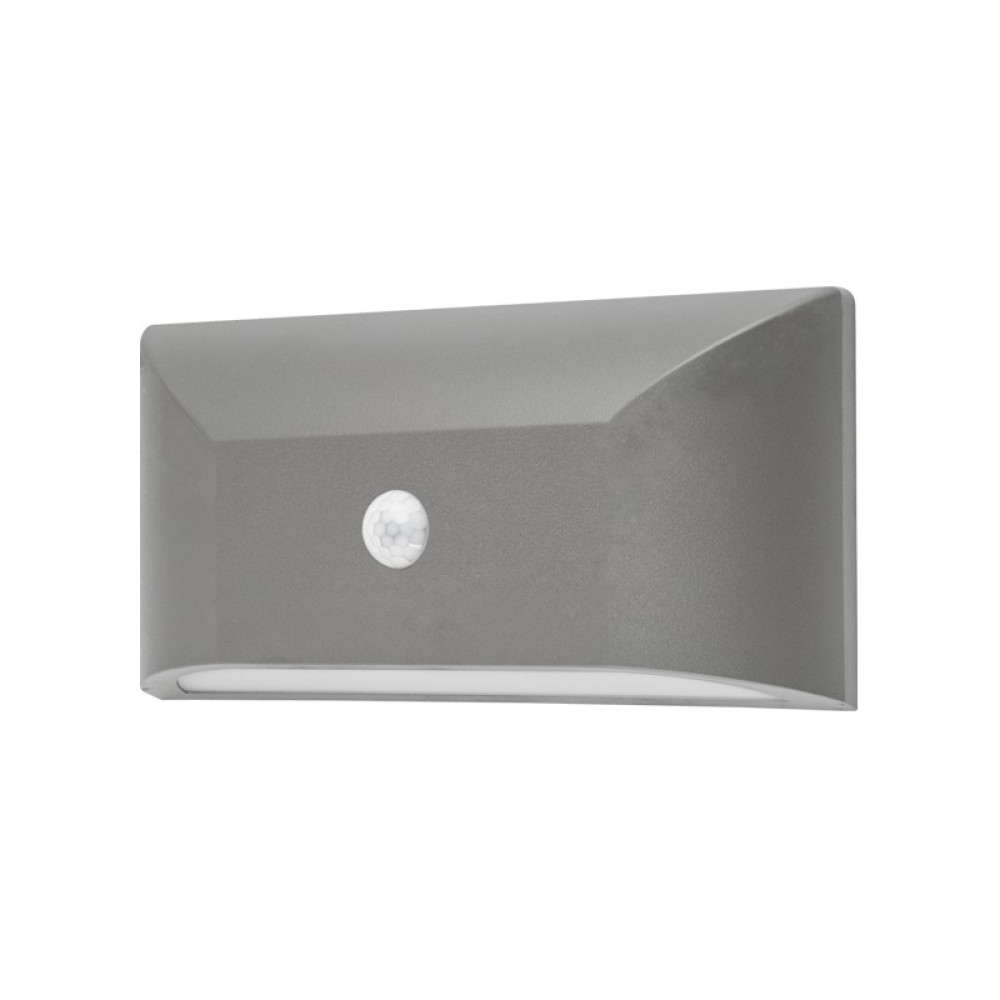 ΑΠΛΙΚ ΕΠΙΤ ΓΚΡΙ PC-PIR SENSOR max6m 230V IP65 6W3.000K 350lm