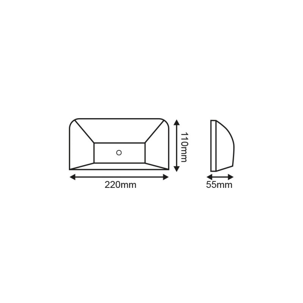 ΑΠΛΙΚ ΕΠΙΤ ΓΚΡΙ PC-PIR SENSOR max6m 230V IP65 6W3.000K 350lm