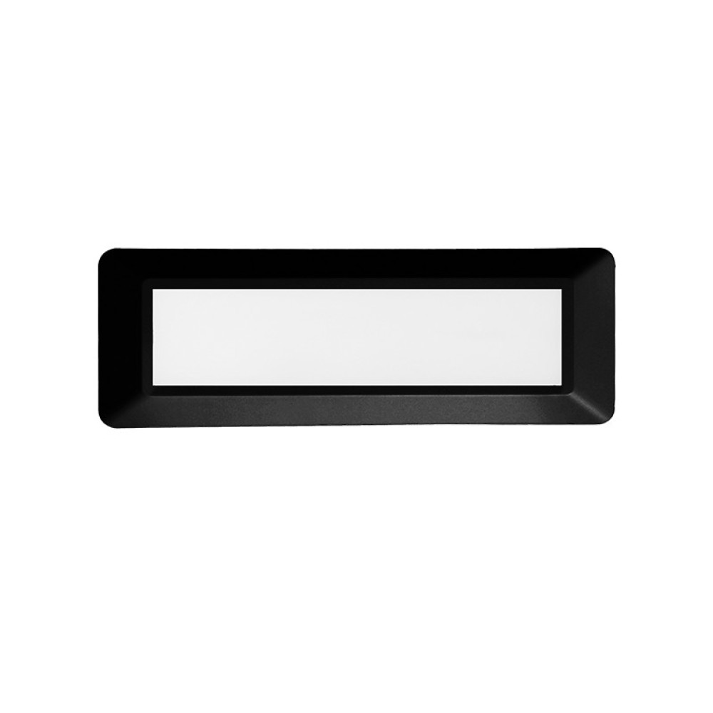 LED WALL RECTANGLE LUMINAIRE BLACK 230V AC IP65 4W 3000K 290LM RA80