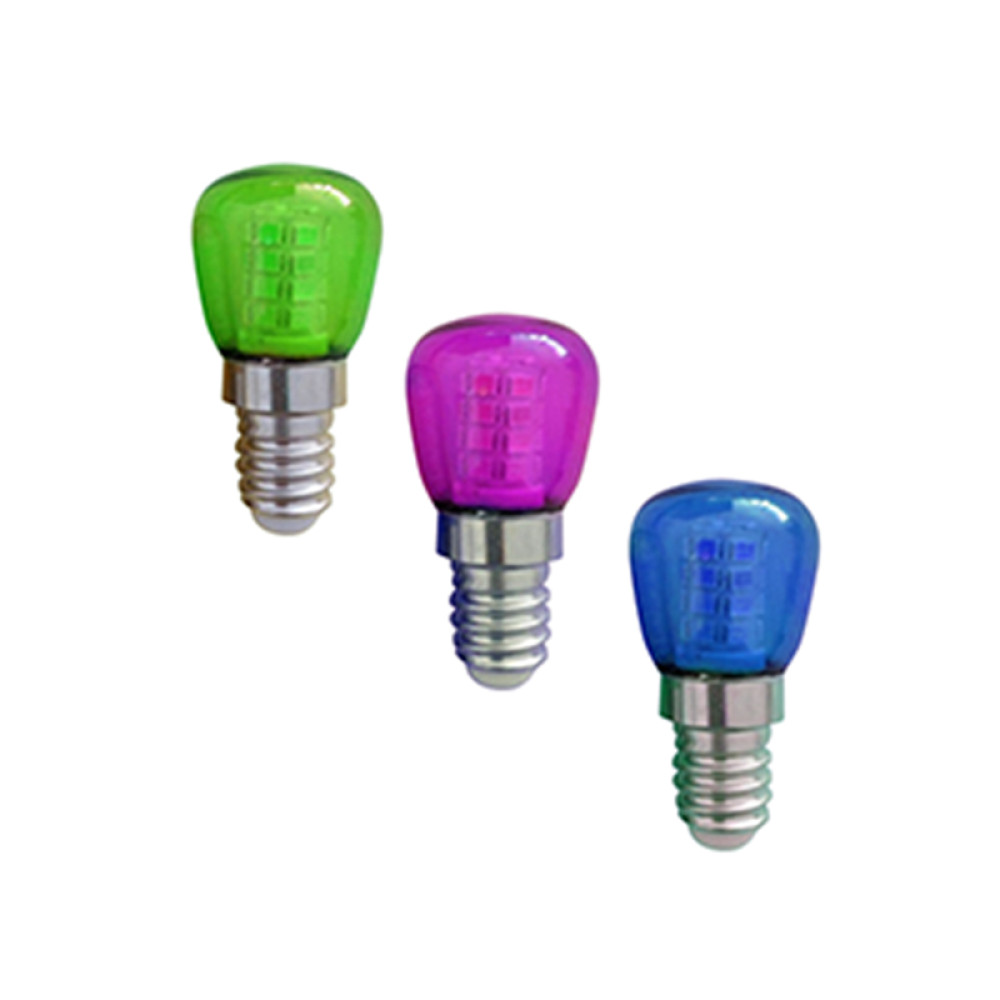 LED SMD ΜΩΒ-ΜΠΛΕ-ΠΡΑΣΙΝΟ 1W 230V AC 60LM RA80 360° 1xE14 3PCS-PACK