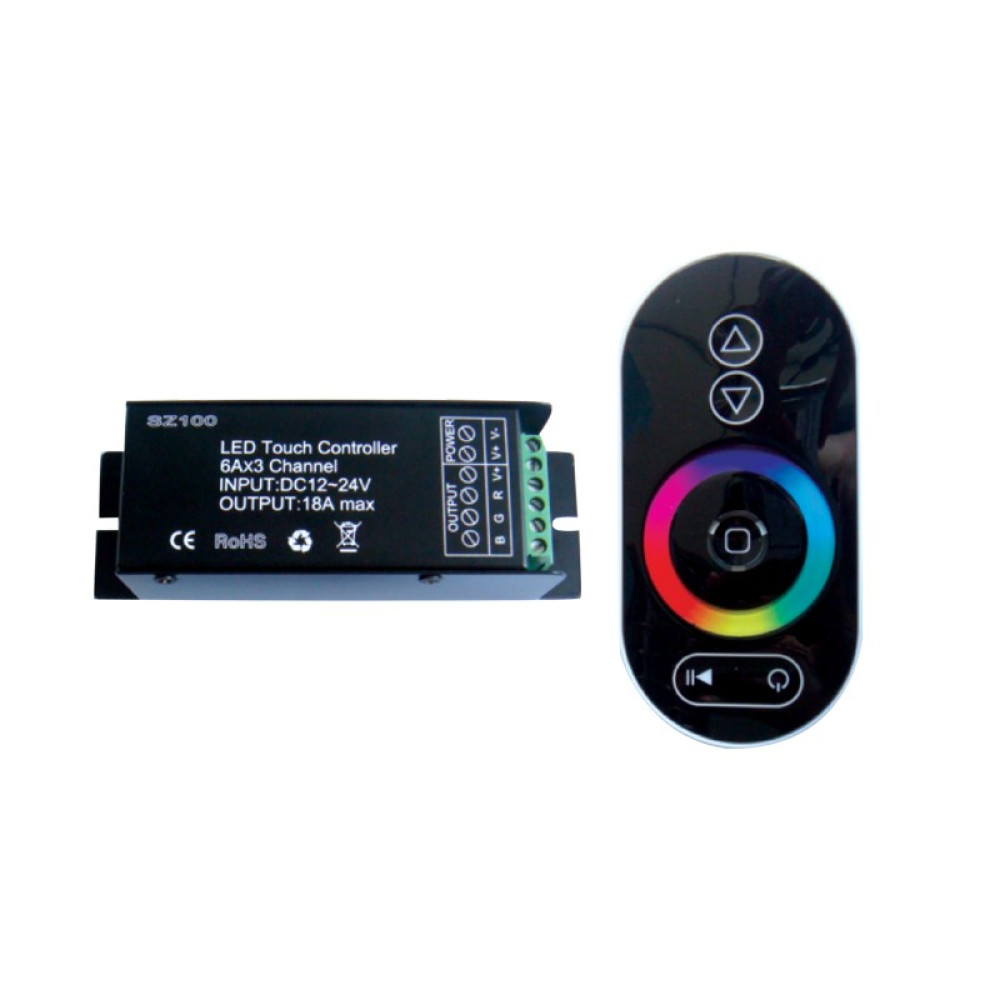 LED ΤΗΛΕΧΕΙΡΙΣΤΗΡΙΟ POWER RGB 18A 12V 216W &amp; 24V 432W RFTOUCH REMOT
