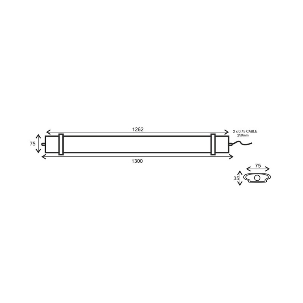 TETE ΓΡΑΜΜΙΚΟ ΦΩΤΙΣΤΙΚΟ LED 60W 1262mm 6500K 5800LM IP66 230VAC Ra80