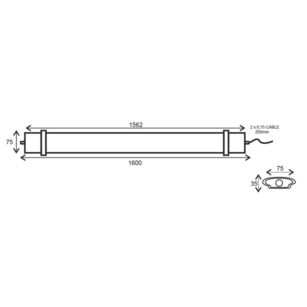 TETE ΓΡΑΜΜΙΚΟ ΦΩΤΙΣΤΙΚΟ LED 70W 1562mm 4000K 7000LM IP66 230VAC Ra80