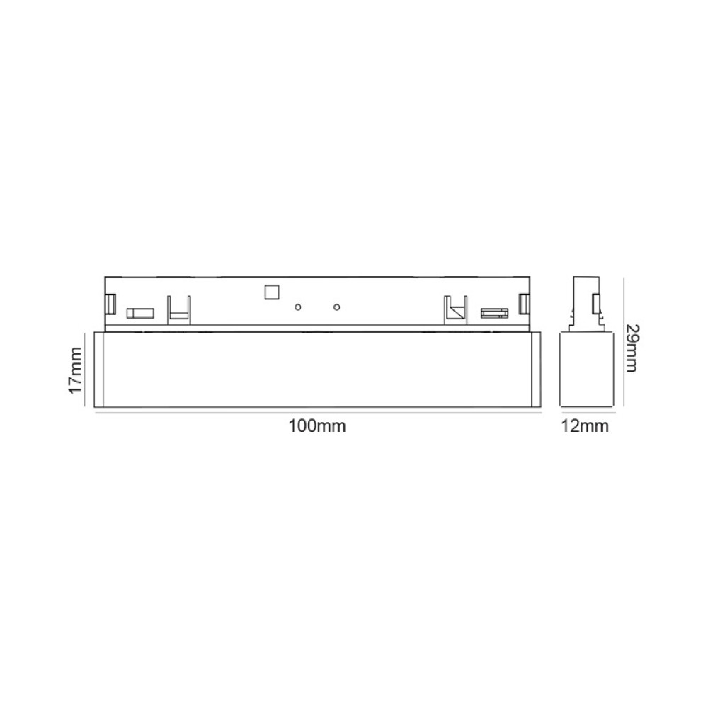 ΜΙΝΙ ΜΑΥΡΟ ΜΑΓΝΗΤΙΚΟ ΦΩΤΙΣΤΙΚΟ 24V DC 5W 4000K 250LM 36° Ra90 5YRS L100mm
