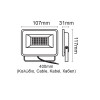 BLACK LED SMD ΠΡΟΒΟΛΕΑΣ IP66 20W 6000K 2200LM 230V AC Ra80