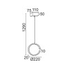 ΚΡΕΜΑΣΤΟ Φ/Σ LED 8W 3000K 750LM ΜΑΥΡΟ ΜΕΤΑΛΛΙΚΟ 22X11XH129CM EUCLID3