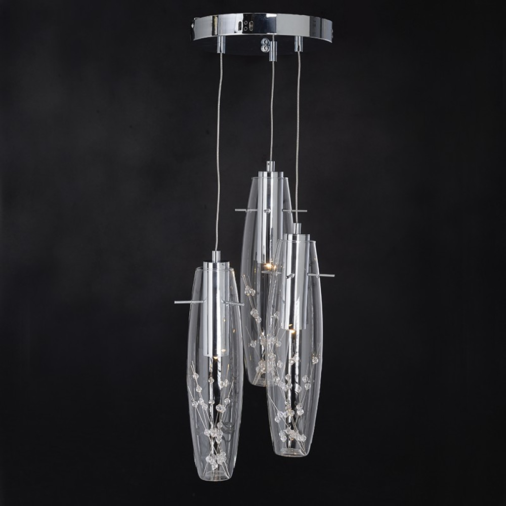 NETTO ΦΩΤΙΣΤΙΚΟ ΚΡΕΜΑΣΤΟ ΧΡΩΜΙΟ ΜΕΤΑΛΛΙΚΟ LED 9W 3000K 360Lm IP20 Φ300Χ1000mm