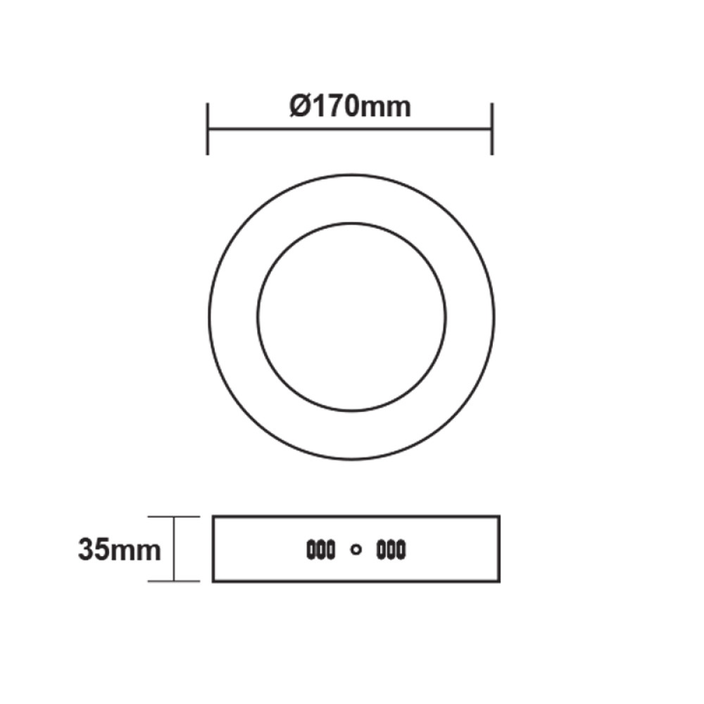 LED ΠΑΝΕΛ ΟΡΟΦΗΣ ΛΕΥΚΟ ΣΤΡΟΓΓΥΛΟ 230V AC 12W 3000K 1040LM Ra80 Φ160mm
