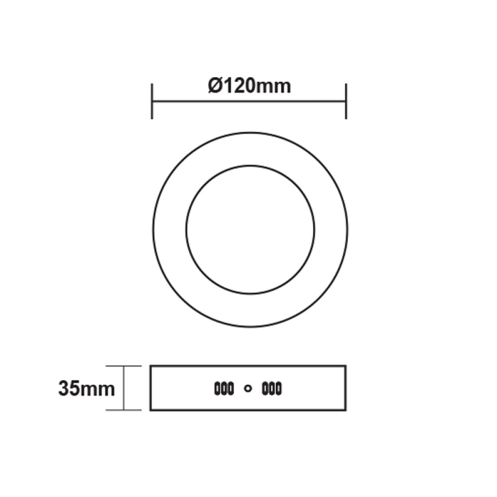 LED ΠΑΝΕΛ ΟΡΟΦΗΣ ΛΕΥΚΟ ΣΤΡΟΓΓΥΛΟ 230V AC 6W 3000K 450LM Ra80  Φ117mm