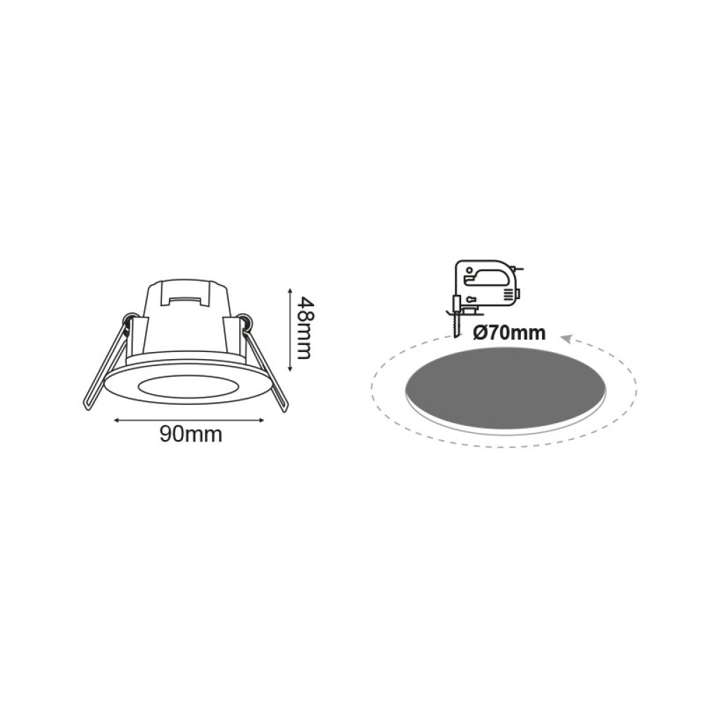 LED ΣΠΟΤ ΝΙΚΕΛΙΟ ΜΑΤ ΣΤΡΟΓΓΥΛΟ 230V AC 5W 3.000K 400LM 120° IP65 Ra80