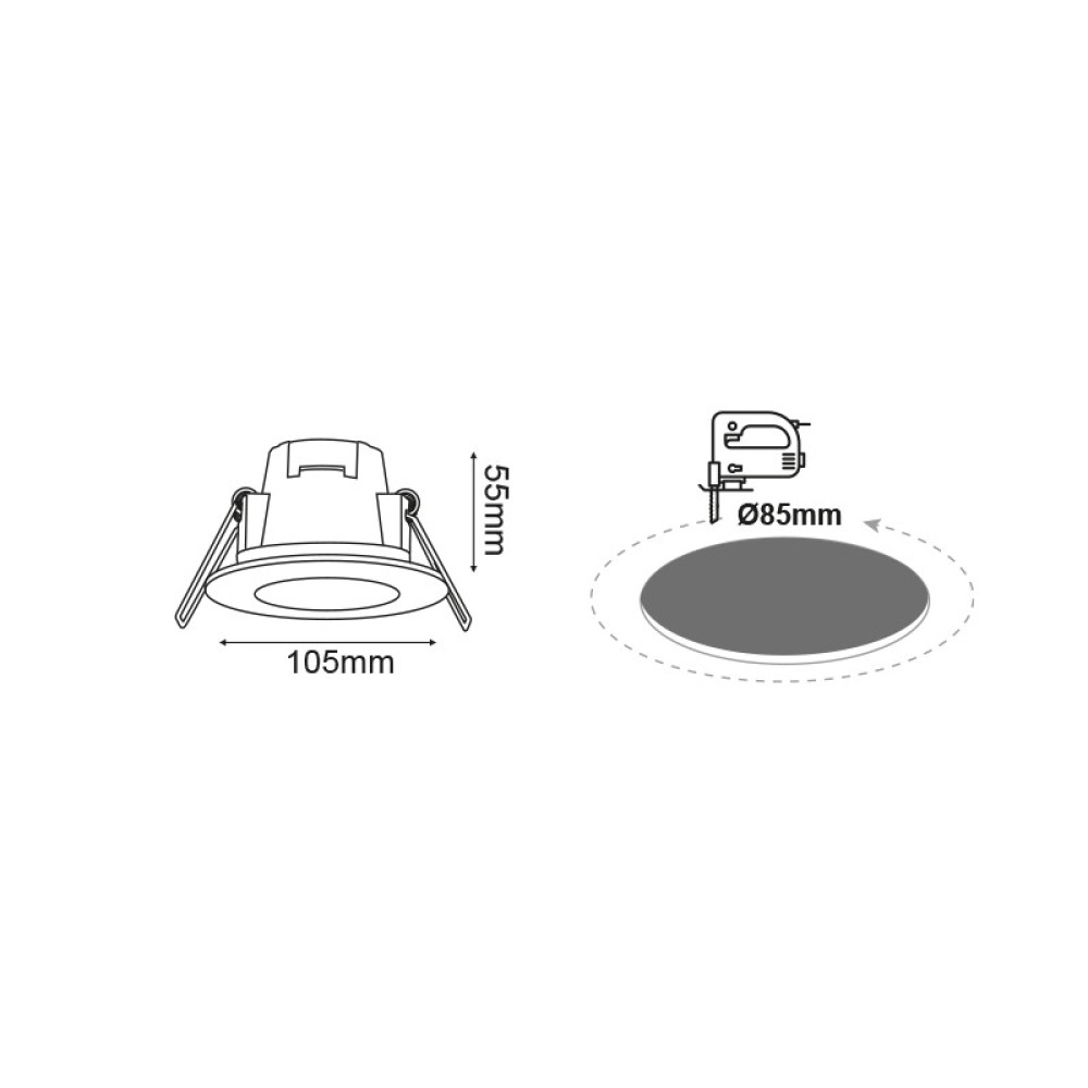 LED ΣΠΟΤ ΛΕΥΚΟ ΣΤΡΟΓΓΥΛΟ 230V AC 8W 4.000K 650LM 120° IP65 Ra80