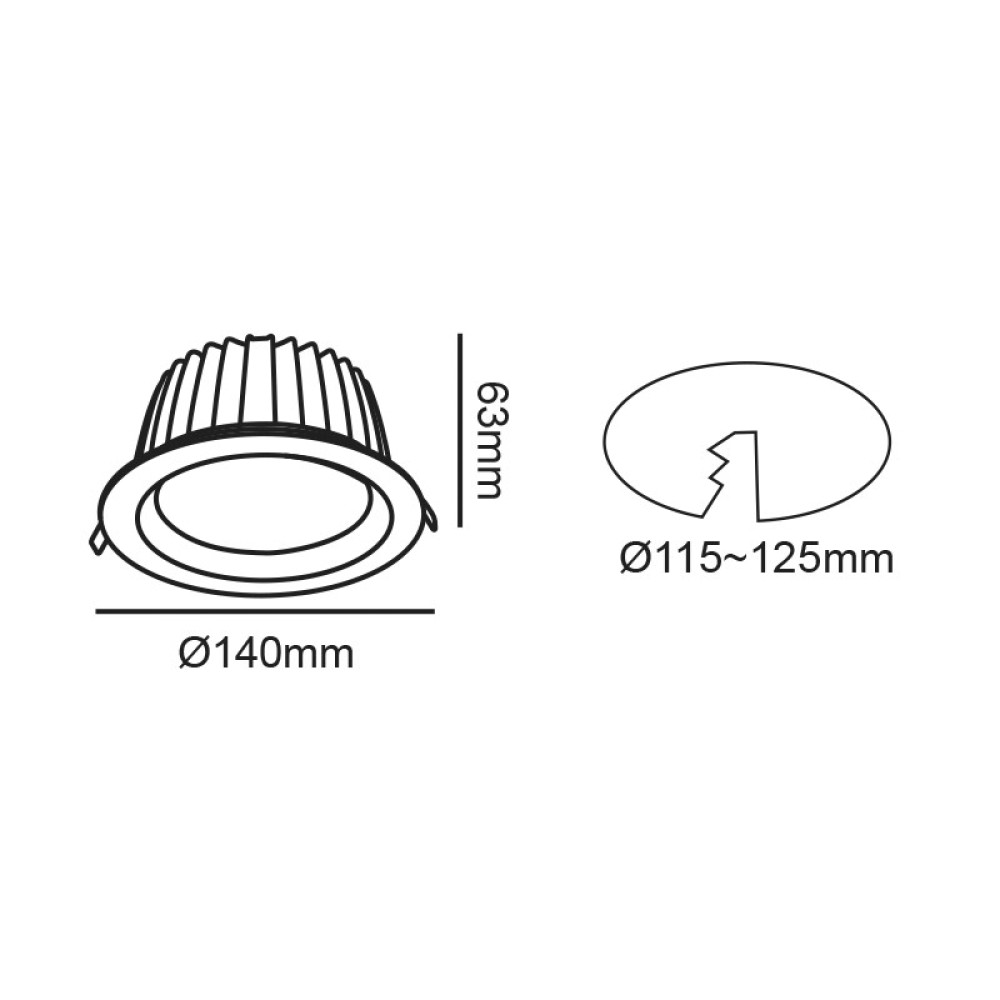 LED ΛΕΥΚΟ ΧΩΝΕΥΤΟ ΦΩΤΙΣΤΙΚΟ 230V AC 20W 4000K 2600LM 90° Ra80 Φ140x63mm 5YRS