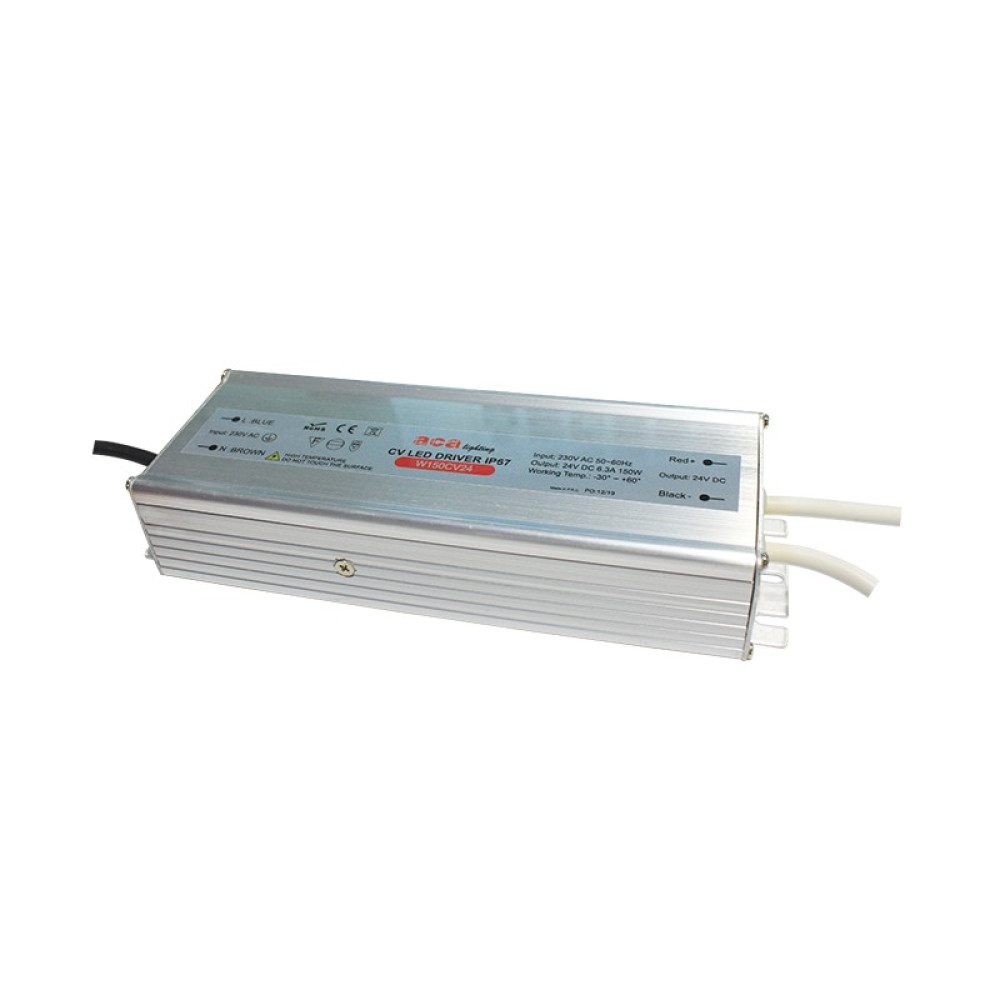 ΜΕΤΑΛΛΙΚΟ CV LED DRIVER 150W 230V AC24V DC 6.3A IP67 ΜΕ ΚΑΛΩΔΙΑ