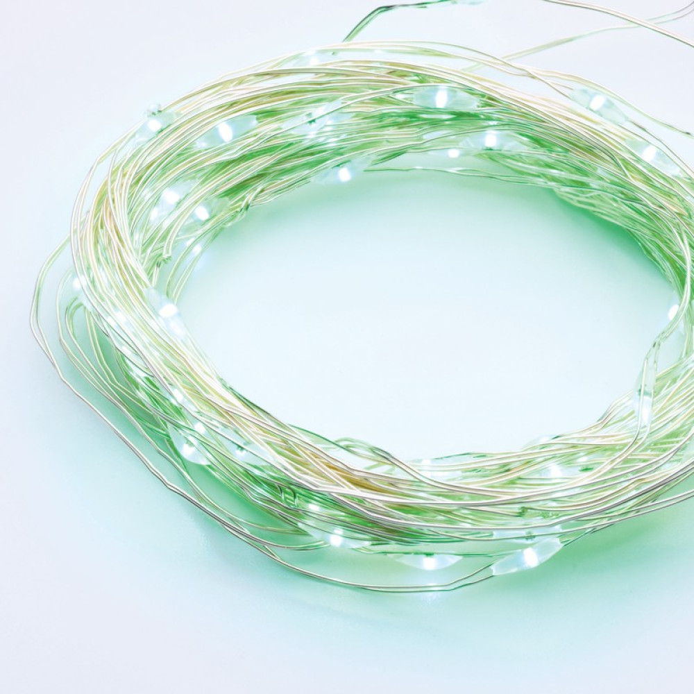 ΛΑΜΠΑΚΙΑ 100 LED ΣΕ ΣΕΙΡΑ ΠΡΑΣΙΝΟ ΑΣΗΜΙ ΜΕ ΜΠΑΤΑΡΙΕΣ 3xΑΑ ΧΡΟΝΟΔΙΑΚΟΠΤΗ &amp; ΚΑΛΩΔΙΟ ΧΑΛΚΟΥ 10m IP44 10mm