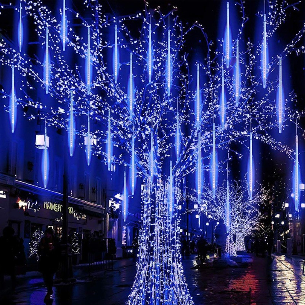 ΧΡΙΣΤΟΥΓΕΝΝΙΑΤΙΚΑ ΛΑΜΠΑΚΙΑ ΜΕΤΕΩΡΙΤΗΣ 240 LED CW 30LX8DROPS ΑΝΤΑΠΤΟΡΑΣ 5V ΜΕ ΔΙΑΦΑΝΟ ΚΑΛΩΔΙΟ 3.2m+5m &amp; ΔΥΝΑΤΟΤΗΤΑ ΕΠΕΚΤΑΣΗΣ ΜΑΧ 3 IP44 500mm