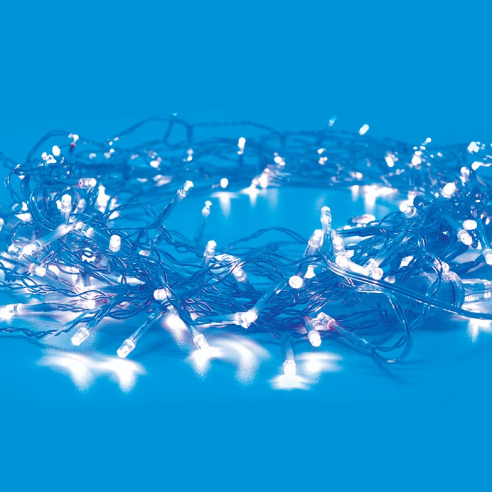 ΛΑΜΠΑΚΙΑ 50 LED ΣΕ ΣΕΙΡΑ ΣΤΑΘΕΡΟ ΜΠΛΕ ΚΑΟΥΤΣΟΥΚ ΜΕ ΜΠΑΤΑΡΙΕΣ 2xΑΑ &amp; ΚΑΛΩΔΙΟ ΔΙΑΦΑΝΟ 300mm  IP20 4900mm