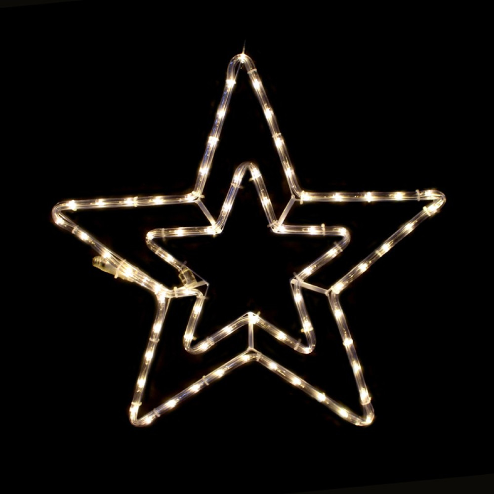 ΔΙΠΛΑ ΑΣΤΕΡΙΑ ΜΟΝΟΚΑΝΑΛΟΣ ΦΩΤΟΣΩΛΗΝΑΣ 60 LED 2.5m ΘΕΡΜΟ ΛΕΥΚΟ IP44 460mm ΜΕ 1.5m ΚΑΛΩΔΙΟ
