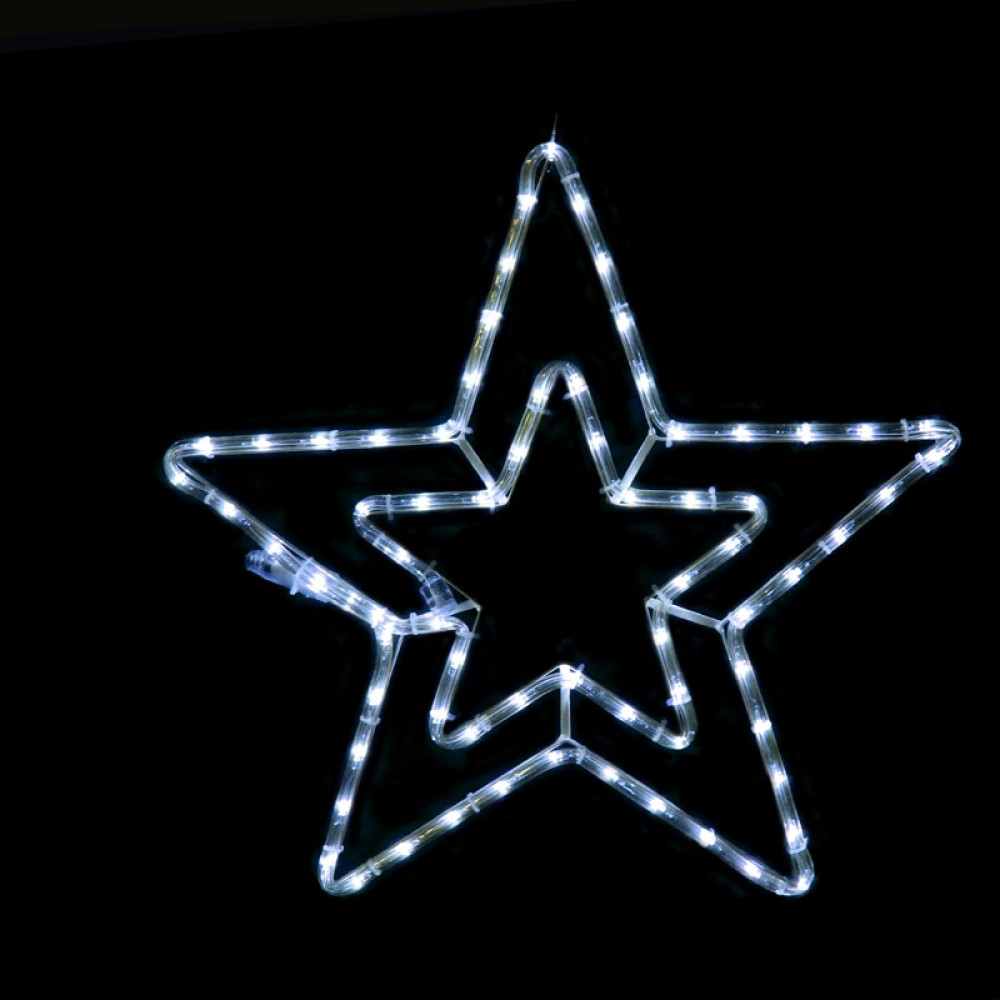ΔΙΠΛΑ ΑΣΤΕΡΙΑ ΜΟΝΟΚΑΝΑΛΟΣ ΦΩΤΟΣΩΛΗΝΑΣ 60 LED 2.5m ΨΥΧΡΟ ΛΕΥΚΟ IP44 460mm ΜΕ 1.5m ΚΑΛΩΔΙΟ