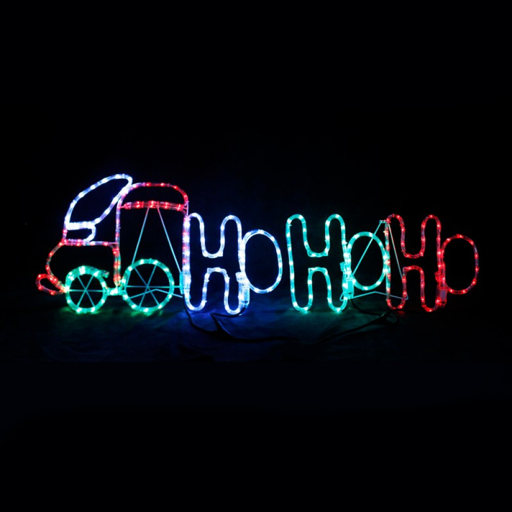 ΤΡΕΝΟ HO HO HO ΜΟΝΟΚΑΝΑΛΟΣ ΦΩΤΟΣΩΛΗΝΑΣ 204 LED 8.5m FLASH ΠΟΛΥΧΡΩΜΑ IP44 1300x400mm ΜΕ 1.5m ΚΑΛΩΔΙΟ