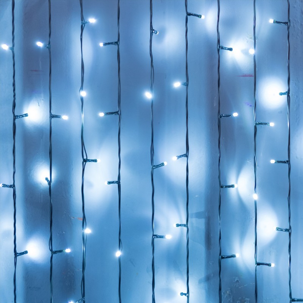 ΛΑΜΠΑΚΙΑ 240 LED ΣΕ ΣΕΙΡΑ ΨΥΧΡΟ ΛΕΥΚΟ ΣΤΑΘΕΡΑ ΚΑΟΥΤΣΟΥΚ ΜΕ ΔΥΝΑΤΟΤΗΤΑ ΕΠΕΚΤΑΣΗΣ MAX 8 ΣΕΤ &amp; ΚΑΛΩΔΙΟ 1.5m IP65 2000x1000mm