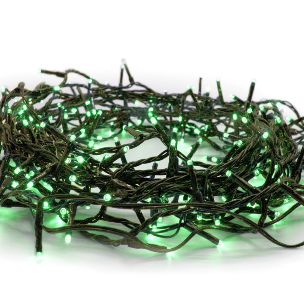 ΛΑΜΠΑΚΙΑ 300 LED ΣΕ ΣΕΙΡΑ ΠΡΑΣΙΝΑ ΚΑΟΥΤΣΟΥΚ ΑΝΤΑΠΤΟΡΑ 31VDC ΜΕ ΔΥΝΑΤΟΤΗΤΑ ΕΠΕΚΤΑΣΗΣ MAX 2 ΣΕΤ &amp; ΚΑΛΩΔΙΟ ΜΑΥΡΟ 3m IP44 50mm