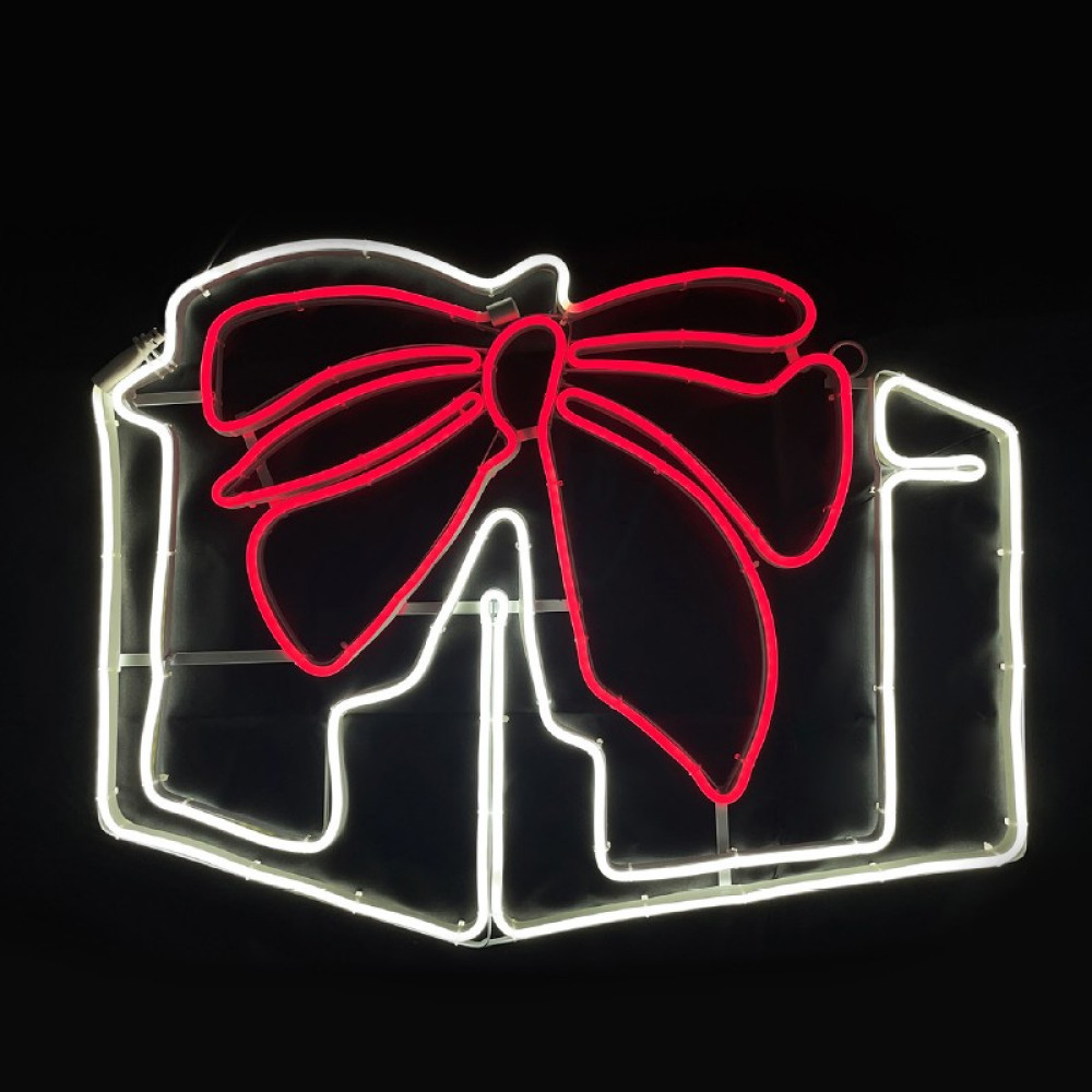 ΚΟΥΤΙ ΔΩΡΟ 700DOUBLE NEON LED ΜΟΤΙΦ ΛΕΥΚΟ &amp; ΚΟΚΚΚΙΝΟ ΣΤΑΘEΡΟ 50m IP65 1.5m ΚΑΛΩΔΙΟ 8,5Μ