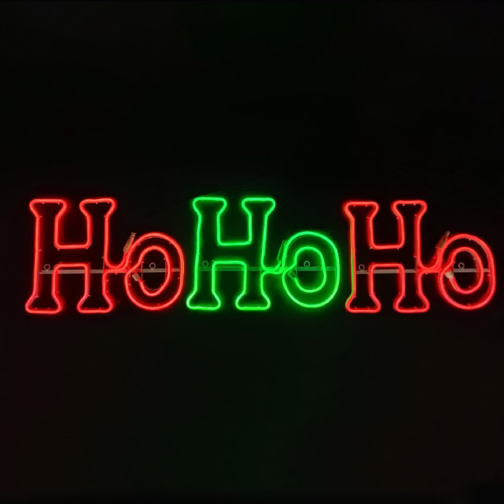 HOHOHO ΕΠΙΓΡΑΦΗ 750 DOUBLE NEON LED 7,5m ΠΡΑΣΙΝΟ &amp; ΚΟΚΚΙΝΟ FLASH IP65 1330Χ300mm ΛΕΥΚΟ &amp; ΚΟΚΚΚΙΝΟ