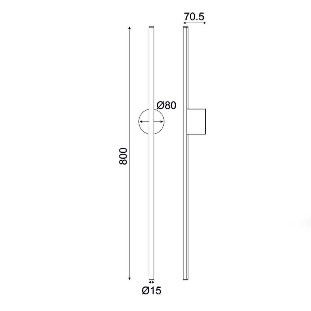 AVENUE-ΦΩΤΙΣΤΙΚΟ ΕΠΙΤΟΙΧΟ ΜΑΥΡΟ ΑΛΟΥΜΙΝΙΟΥ LED SMD 15W 3000Κ 970LM IP20 75Χ80Χ800ΜΜ