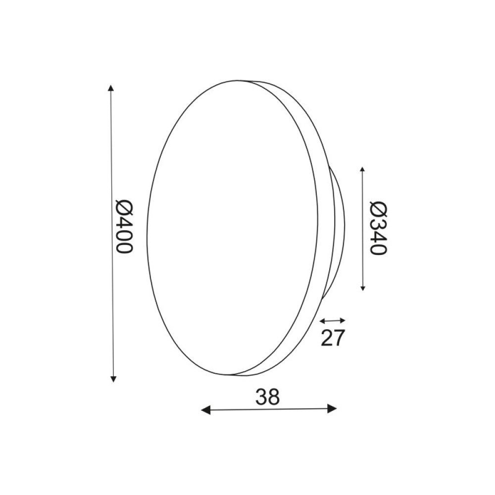 ECLIPSE-ΦΩΤΙΣΤΙΚΟ ΕΠΙΤΟΙΧΟ/ΟΡΟΦΗΣ ΓΚΡΙ MDF LED SMD 24W 3000Κ 1920LM IP20 ΚΥΚΛΟΣ Φ40ΧΗ3,6CM