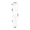 NETTO ΦΩΤΙΣΤΙΚΟ ΚΡΕΜΑΣΤΟ ΛΕΥΚΟ ΜΑΤ ΜΕΤΑΛΛΙΚΟ LED 5W 3000K 300Lm IP20 Φ100Χ2270mm