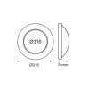 LED ΠΛΑΦΟΝ. CORDIN ΕΝΑΛΛΑΓΗΣ 16W 1920lm/14W 1680lm/8W 1000lm 220-240V 5CCT 120° IP65 Φ316x74mm ΛΕΥΚΟ