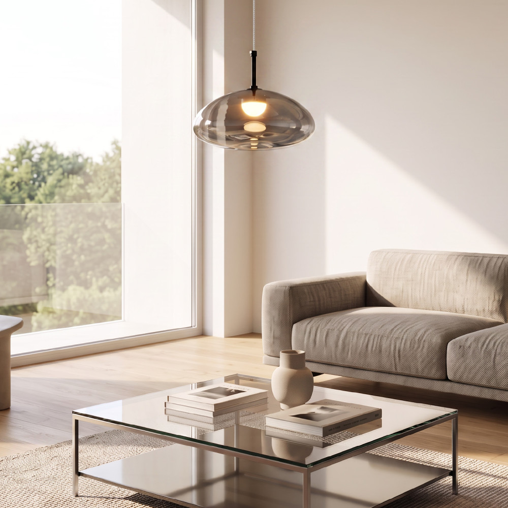 ΚΡΕΜΑΣΤΟ ΦΩΤΙΣΤΙΚΟ ACA HM2357C ΜΑΥΡΟ ΦΙΜΕ LED 5W 3000K IP20 D30XH120CM