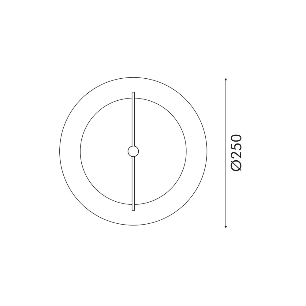 ΦΩΤΙΣΤΙΚΟ ΤΟΙΧΟΥ ACA HM240725 ΜΑΥΡΟ LED 6W 3000K IP20 D25CM