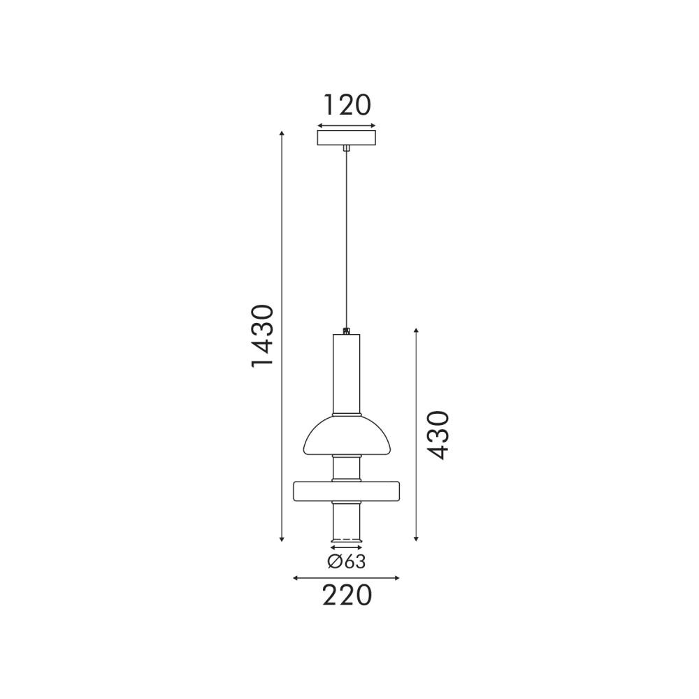 ΚΡΕΜΑΣΤΟ ΦΩΤΙΣΤΙΚΟ ACA HM25026BC ΧΡΥΣΟ ΔΙΑΦΑΝΕΣ COB 5W 3000K IP20 D20XH120CM