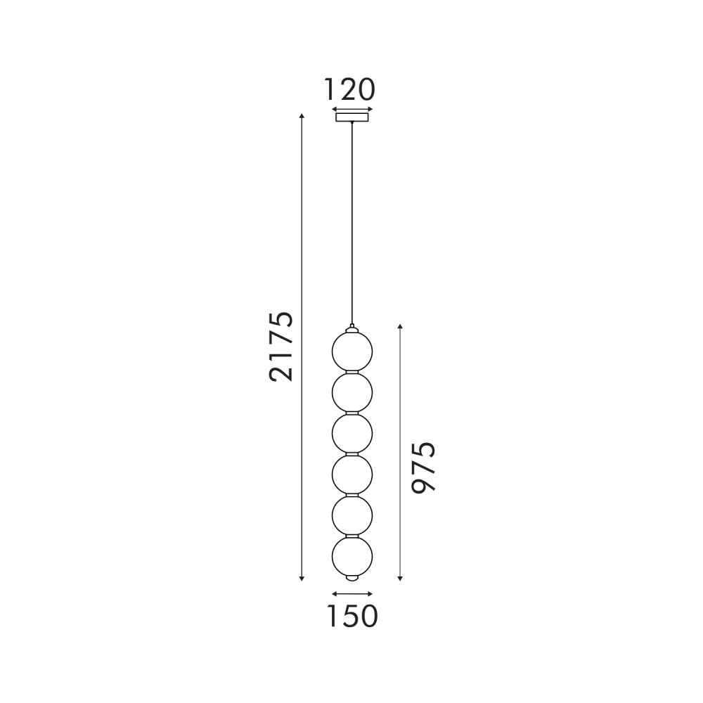 ΚΡΕΜΑΣΤΟ ΦΩΤΙΣΤΙΚΟ ACA HM25039L ΧΡΩΜΙΟ LED 27W 3000K IP20 D15XH180CM