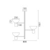 ΚΡΕΜΑΣΤΟ ΦΩΤΙΣΤΙΚΟ ACA HM250453A ΜΑΥΡΟ ΔΙΑΦΑΝΕΣ LED 24W 3000K IP20 D85XH78CM