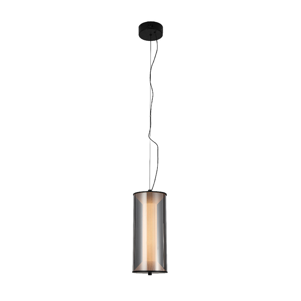 ΚΡΕΜΑΣΤΟ ΦΩΤΙΣΤΙΚΟ ACA HM250481SM ΜΑΥΡΟ ΦΙΜΕ ΓΥΑΛΙ LED 15W 2700K-3000K-4000K IP20 D15XH120CM